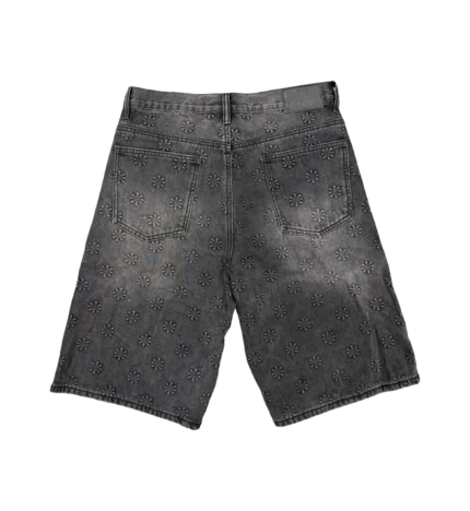 LOSTSHDWS EMBOSSED DENIM SHORT (WASHED BLACK)