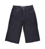 LOSTSHDWS EXTENDED EMBOSSED DENIM SHORT (BLACK)