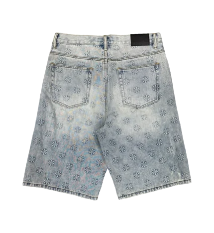 LOSTSHDWS EMBOSSED DENIM SHORT (BLUE)