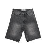 LOSTSHDWS EMBOSSED DENIM SHORT (WASHED BLACK)